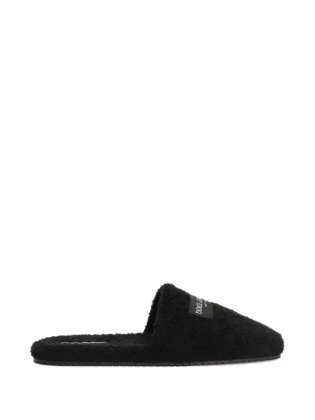 Papuci de casă Dolce & Gabbana din material terry negru