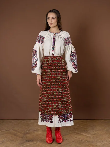 Спідниця міді Едельвіка помаранчевий/коричневий помаранчева