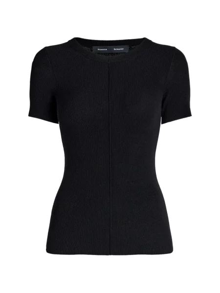 Tricou Proenza Schouler cu nervuri negru