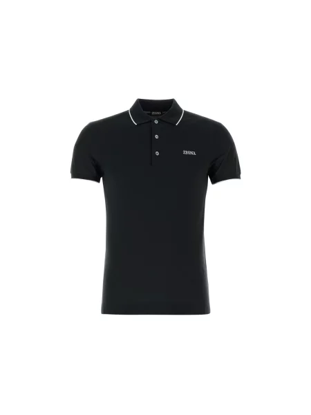 Koszulka polo Zegna klasyczna czarna