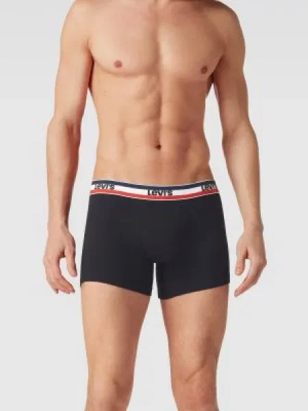 Obcisłe bokserki z elastycznym pasem z logo Levi's czarne