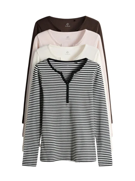 The Set Tricou maro / roz / negru alb