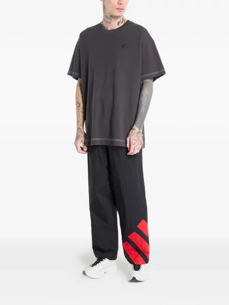 Krótka graficzny koszulka Adidas Campus z perforacją szara