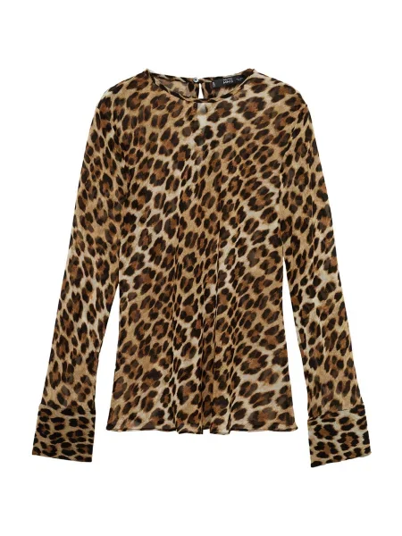 MANGO Bluza STARK bež / rjava črna