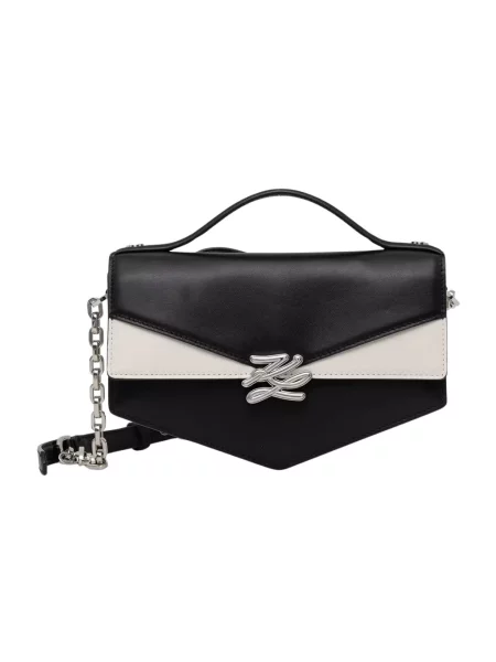 Karl Lagerfeld torebka crossbody skórzana Karl Lagerfeld Studio czarna