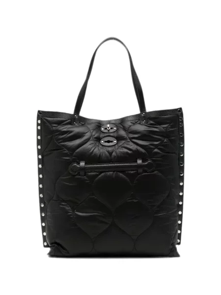 Matlasat geantă shopper Zanellato din piele negru
