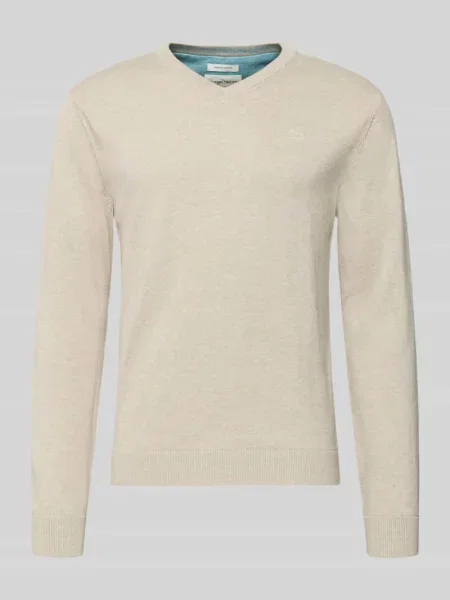 Regular Fit sweter z czystej bawełny Tom Tailor beżowy