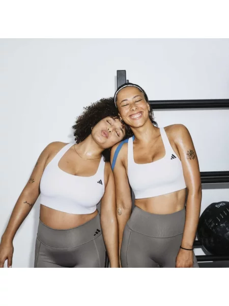 Adidas Sport Kobieta S Optime Workout Biustonosz Sportowy ze Średnim Wsparciem biały