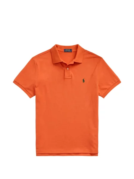 Tricou polo Polo Ralph Lauren cu glugă cu blană cu broderie roșu