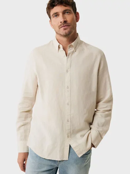 Льняная рубашка Mexx бежевая