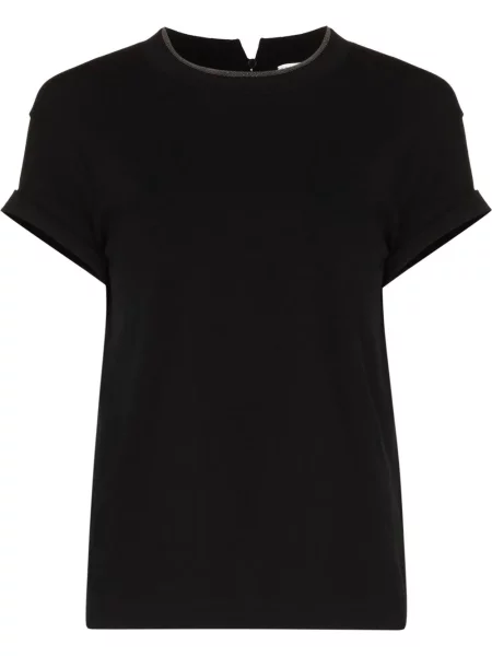 Tricou Brunello Cucinelli scurt negru