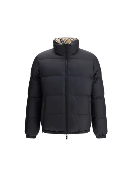 Kurtka puchowa Burberry w kratę dwustronna beżowa