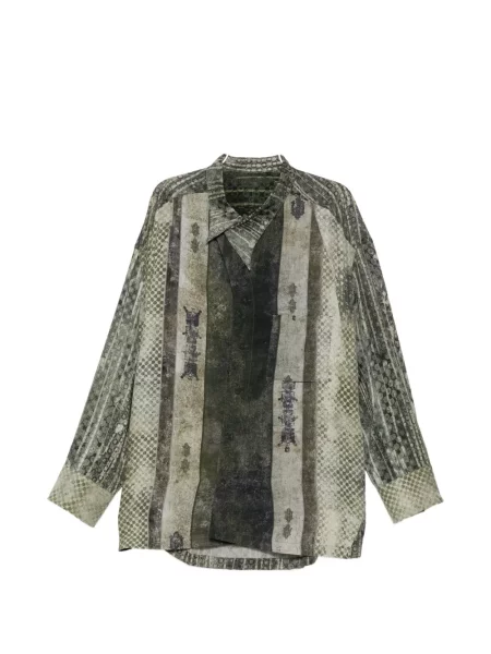 Cămașă Ziggy Chen cu imagine verde