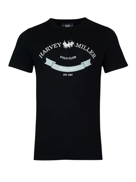 HARVEY MILLER Majica svetlo modra / črna bela