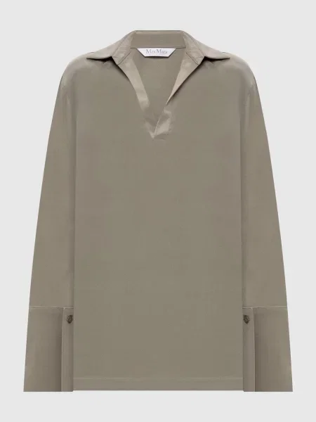 Блуза DOVER із шовку з розрізами Max Mara зелена