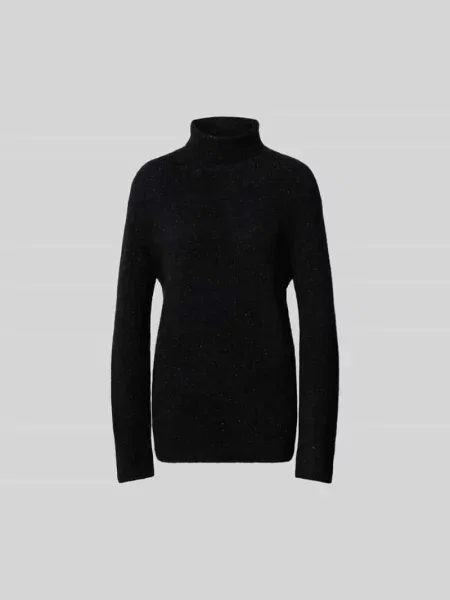 Sweter z prążkowanymi wykończeniami Joseph czarny