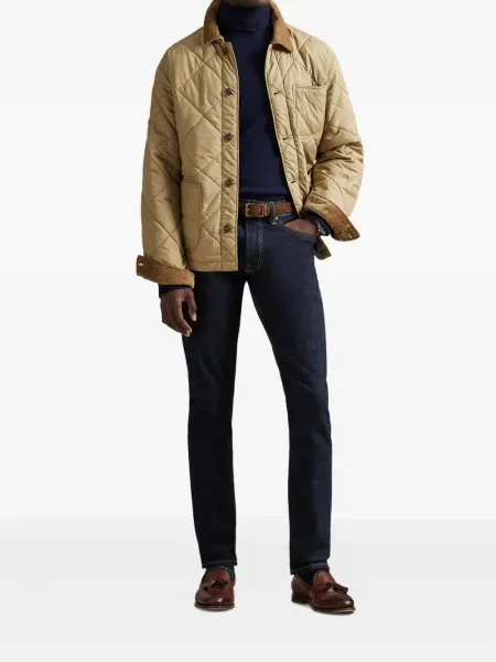 Dlouhá pruhovaná s límcem kšiltovka Polo Ralph Lauren modrá