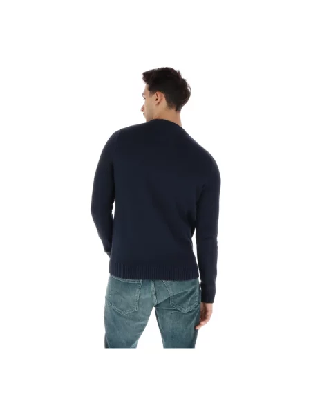 Sweter z dzianiny z okrągłym dekoltem Superdry niebieski
