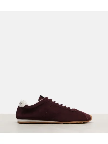 Sneakerși Miu Miu din piele de căprioară