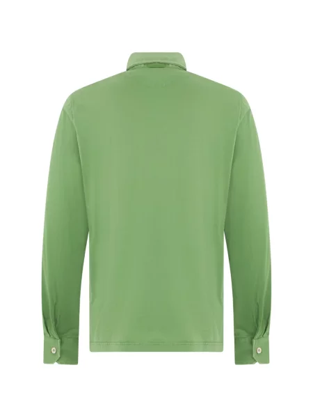 Lung tricou polo Fedeli verde