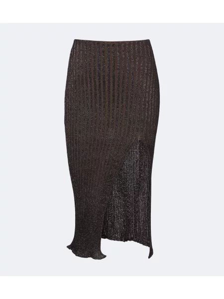 Fustă midi Missoni cu dungi maro