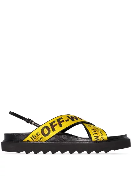 Cu centură curea Off-white din piele alb