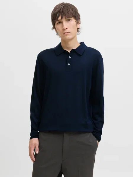 Jack&Jones Pulover Merino Bleumarin albastru