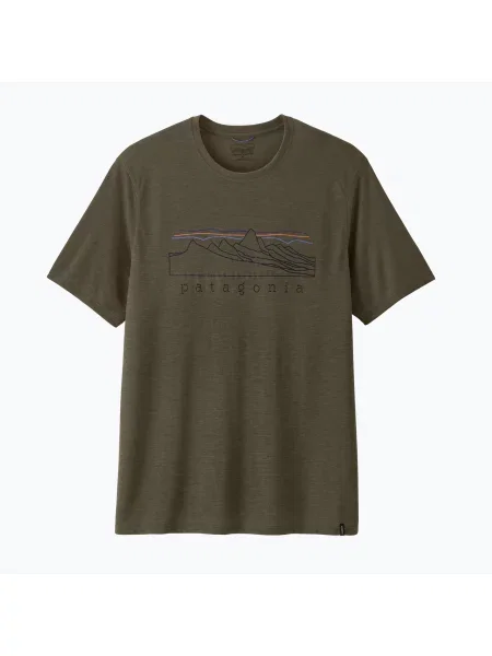 Tricou pentru bărbați Patagonia Cap Cool Trail Stratapeaks basin green verde