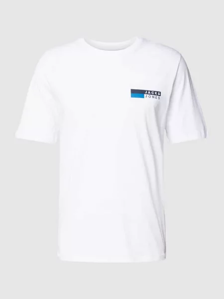 T-shirt z nadrukiem z logo model ‘CORP’ Jack & Jones biała