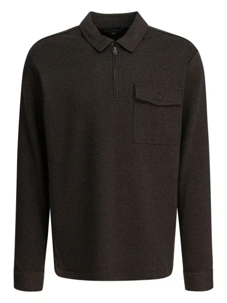 Polo Vince cu model herringbone maro