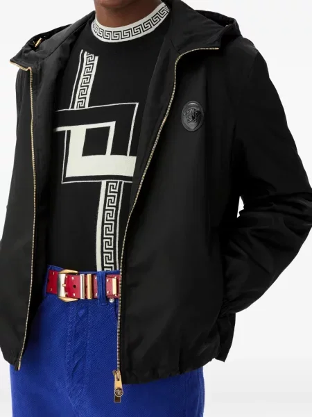Geacă Versace din țesătură twill negru