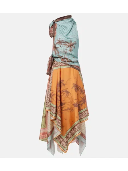 Rochie midi Alemais de mătase până la genunchi de costum