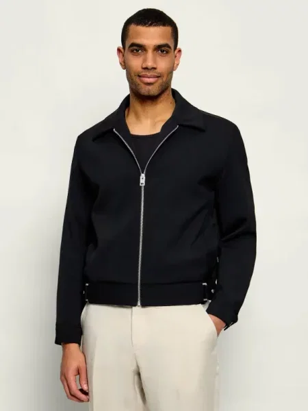 HUGO Geacă bomber | Modern fit cu adaos de lână negru