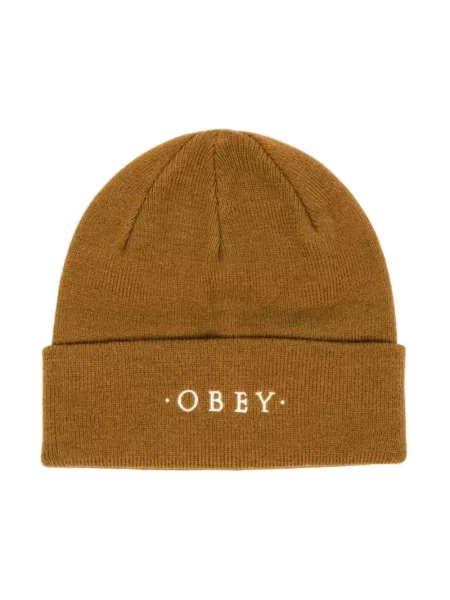 Czapka Obey wełniana brązowa