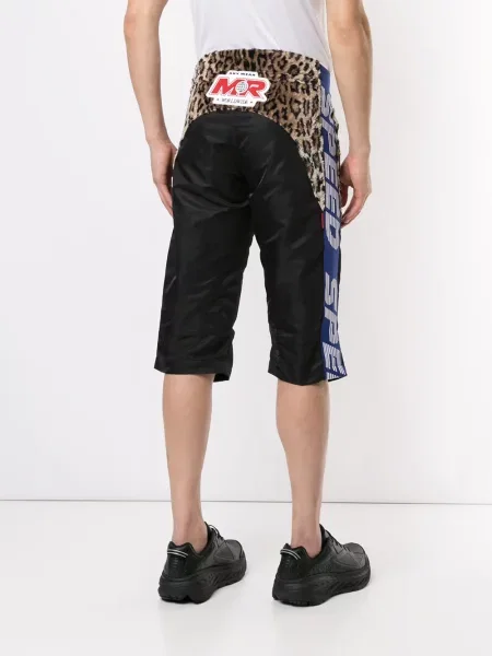 Pantaloni scurți cargo Martine Rose cu imagine cu imprimeu animal print negru