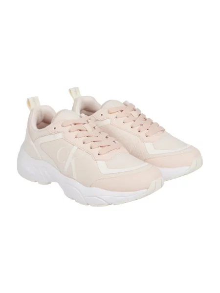 Lniane sneakersy Calvin Klein Jeans różowe
