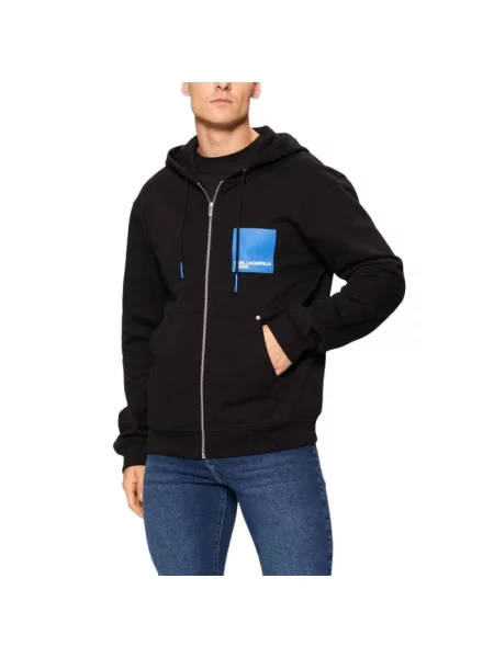 Bluza z kapturem Karl Lagerfeld z kapturem z logo czarna