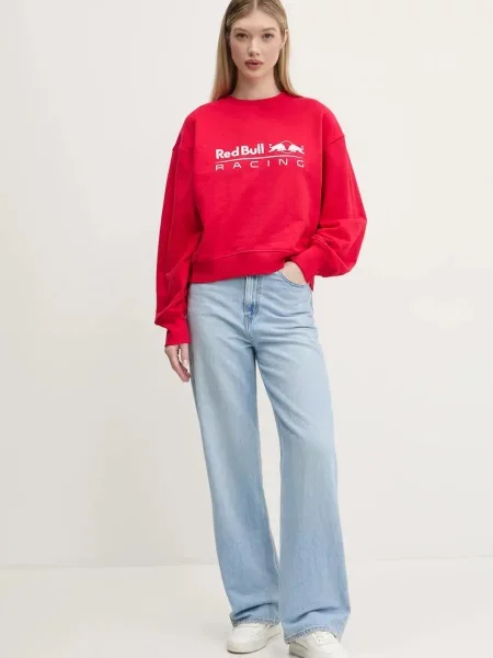 Кофта Red Bull Racing x Pepe Jeans LOGO CREW з принтом червоний