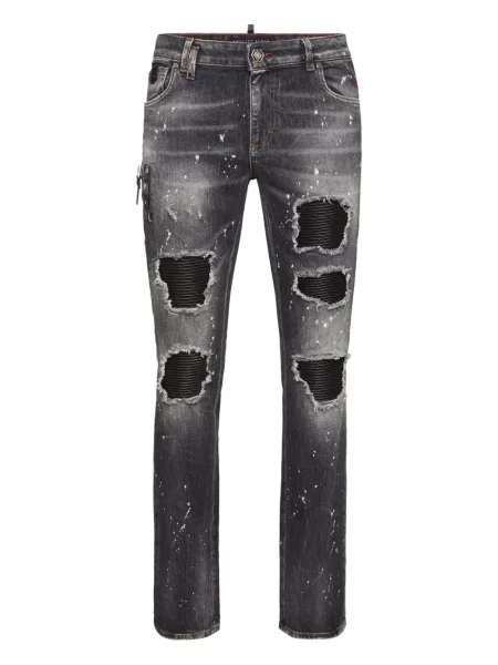 Blugi Philipp Plein zdrențuiți gri
