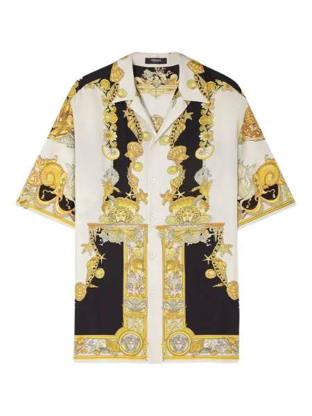 Cămașă Versace cu imagine scurtă alb