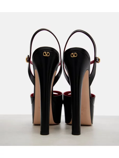 Pantofi cu toc Valentino Garavani din piele cu platformă negru