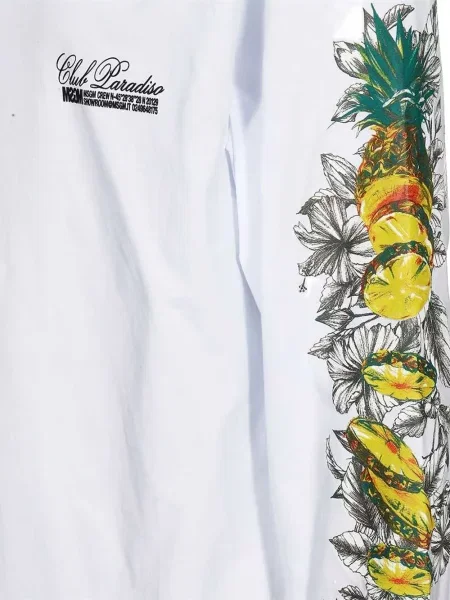 Tricou Msgm cu imagine lung alb