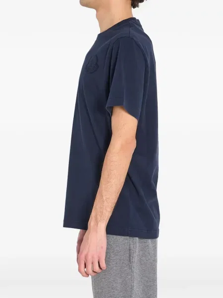 Tricou Moncler cu broderie albastru