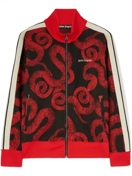 Суитчър Palm Angels с принт със змийски принт червено