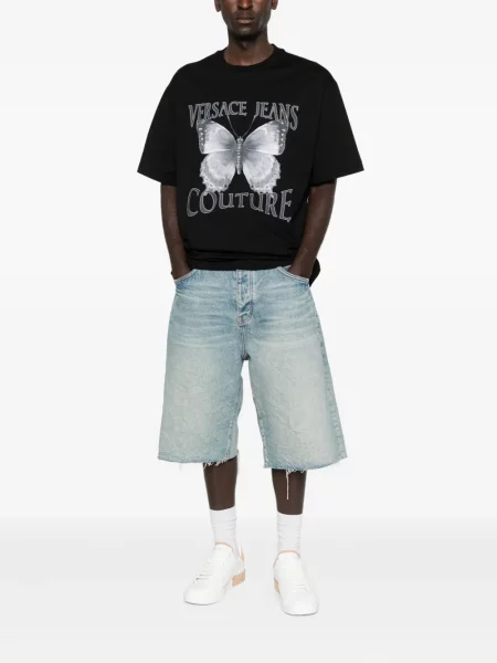 Póló Versace Jeans Couture nyomtatás fekete
