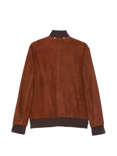 Geacă Paul Smith din piele de căprioară maro