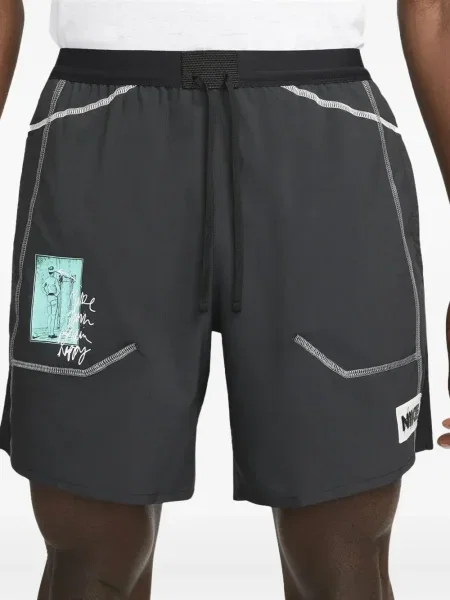 Koszulka z nadrukiem Nike z nadrukiem do biegania polarowa czarna