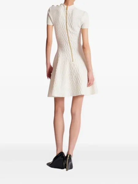 Rochie mini Balmain tricotate de costum alb
