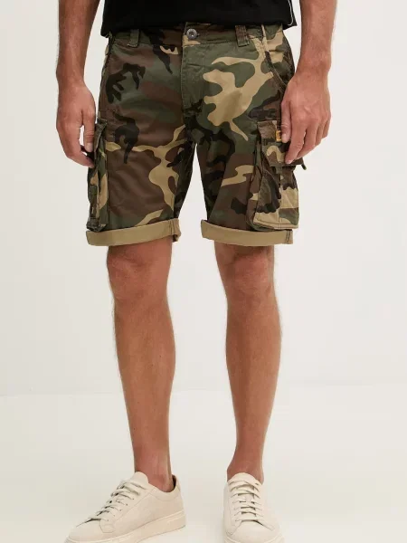 Alpha Industries pantaloni scuți cargo pentru bărbați din cu Crew Short Camo verde