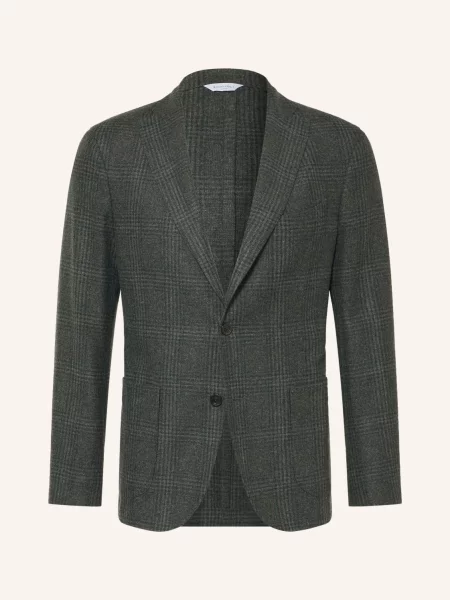 Boglioli Flanelové Sako Extra Slim Fit tmavě zelená šedá